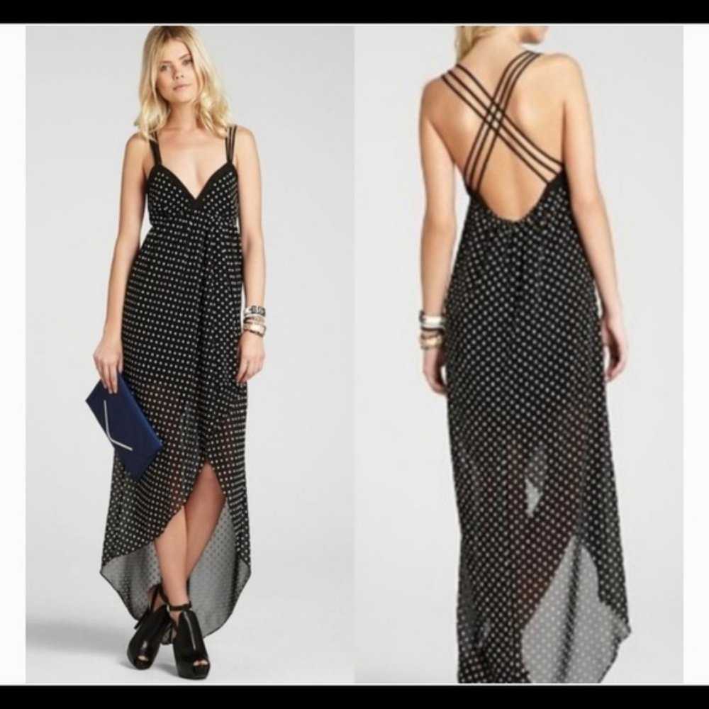 BCBGeneration High Low Polka Dot Maxi Dress - Picture 3 of 11